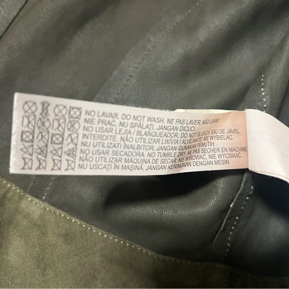 Massimo Dutti Women’s Size Small Olive 100% Sheep Leather Super Soft Suede EUC - Picture 13 of 16